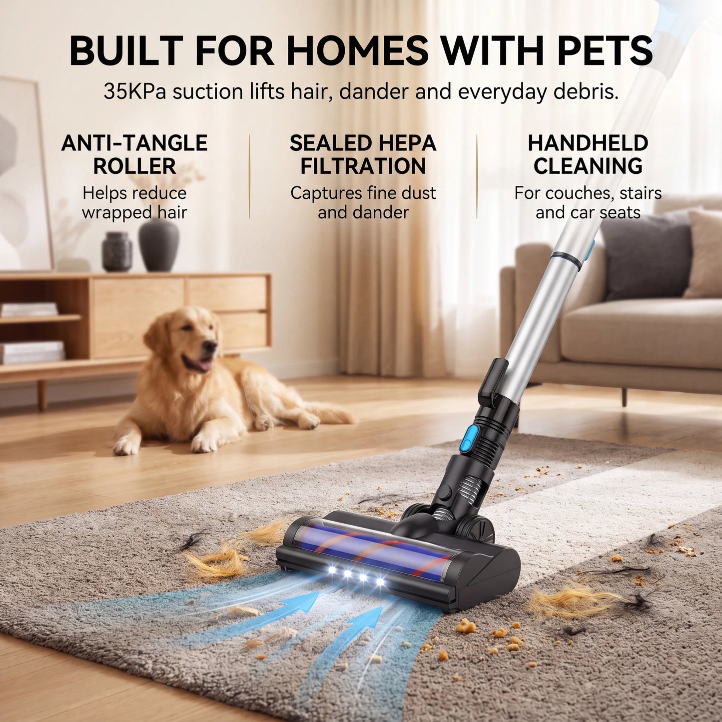 Nyven INSE S6 Series Cordless Vacuum – 35KPa Powerful Suction