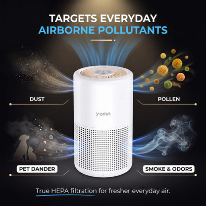 Nyven YOMA A2 Air Purifier – True HEPA 3-Stage Filtration with Night Light